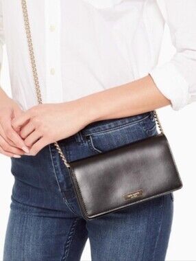 Kate Spade Black Leather Chain Strap Crossbody